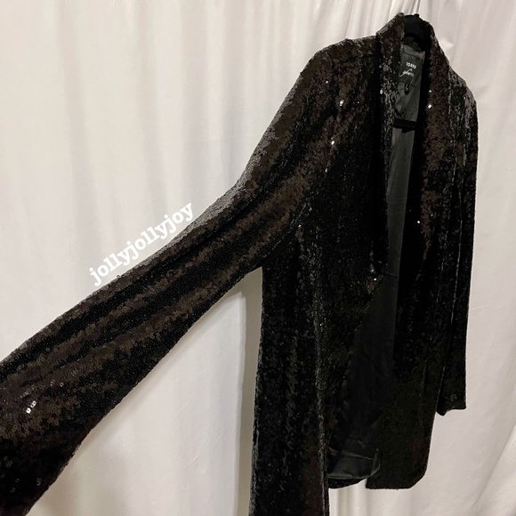 Torrid Sylvia Mollie Longline Sequin Black Blazer 2X - Picture 7 of 14